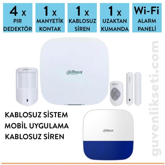 Dahua Wi-Fi 4 Dedektörlü Kablosuz Alarm Sistemi
